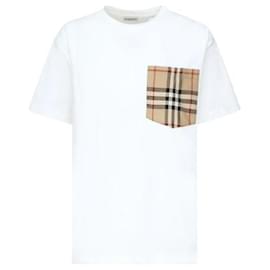 Burberry Karo-T-Shirt aus Baumwolle mit Tasche