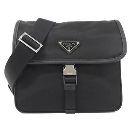 Prada Re-Nylon Saffiano Leder Schultertasche