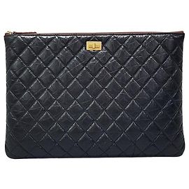 Chanel Vintage Calfskin Quilted Large Clutch