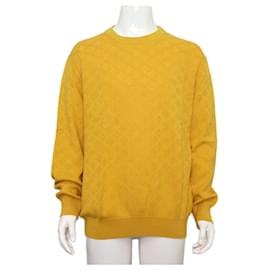 Louis Vuitton Pullover aus gelbem Monogramm-Baumwollstrick für Herren