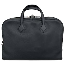 Hermès Maletín Victoria II Negro Plata