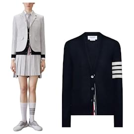 Diagonal gestrickter Cardigan aus Merinowolle - Thom Browne