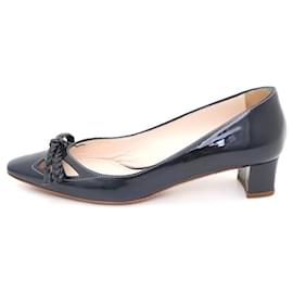 Patentleder-Flachschuhe mit Schleife - Prada
