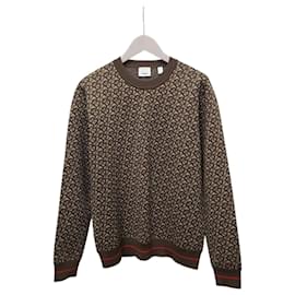 Brauner TB Jacquard-Baumwollstrickpullover - Burberry