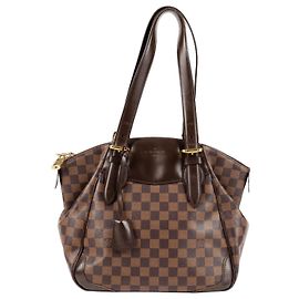 Louis Vuitton Tote e borsa a tracolla Verona in tela Damier Ebene, taglia MM