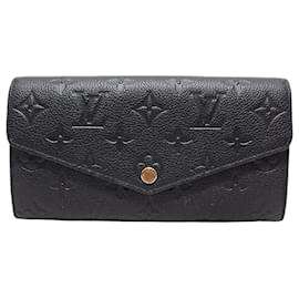 Louis Vuitton Cartera larga Sarah en cuero Empreinte Monogram negro