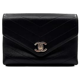 Chanel Borsa Chevron Stitch in Pelle Caviar