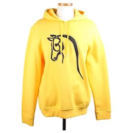 Leder-Horse-Kapuzenpullover Gelb - Hermès