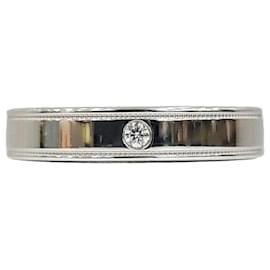 Tiffany & Co Diamant Double Milgrain Band Ring Diamond Together aus Platin Größe