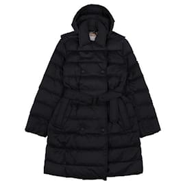 Burberry Abrigo Puffer de Nylon con Capucha de Longitud Media