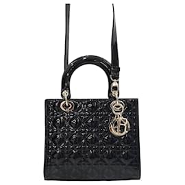 Borsa Lady Medium Nera Vernice - Dior