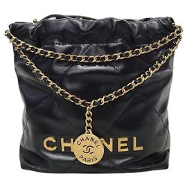 Chanel Mini borsa hobo nera e oro