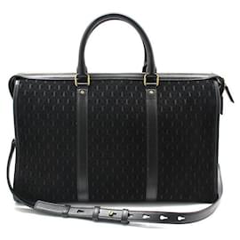 Duffel Bag und Schultertasche aus schwarzem Wildleder mit durchgehendem Monogramm Medium - Saint Laurent