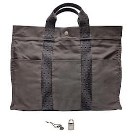Borsa Tote in Tela Furuto MM Unisex Grigia - Hermès