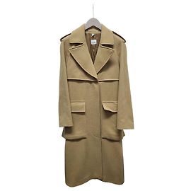 Burberry Casaco longo trench de cashmere cor camelo com cinto
