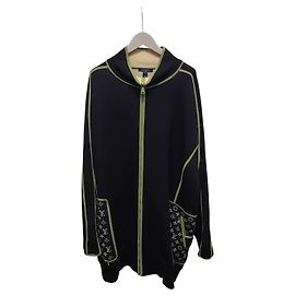 Louis Vuitton Chaqueta larga con cremallera y ribete de monograma gráfico