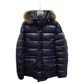 Navy Shiny Raccoon Fur Cluny Padding Jumper - Moncler