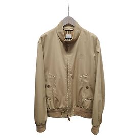 Burberry Jaqueta Harrington bege com logotipo monograma bordado