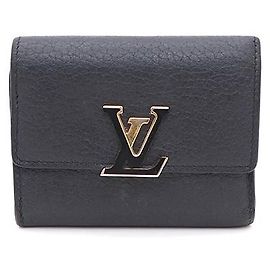 Louis Vuitton Capucines XS Wallet in Black Taurillon Leather
