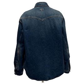 Prada Gesteppte Denim-Hemdenjacke