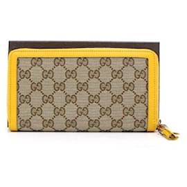 Cartera larga de mujer en lona GG Logo y bambú con cremallera - Gucci