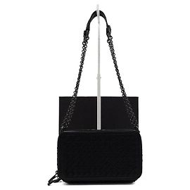 Bottega Veneta Borsa a tracolla camera in nappa intrecciato double box nero crossbody