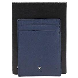 Montblanc Indigo Blue Leather Sartorial Men's Card Case Wallet