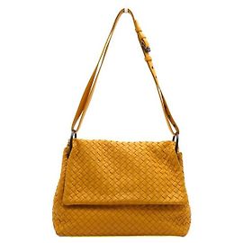 Bottega Veneta Borsa a tracolla con patta in nappa Intrecciato giallo