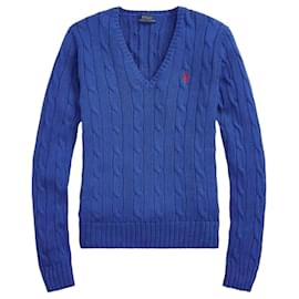 Ralph Lauren V-Ausschnitt-Strick aus Pima-Baumwolle mit besticktem Pony-Logo