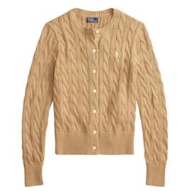 Strickjacke aus Baumwolle mit Zopfmuster und Pony-Logo-Stickerei - Ralph Lauren