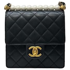 Chanel Borsa a tracolla Vintage Pearl Flap Black