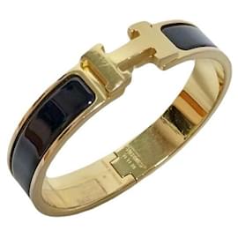 Click Buckle Bracelet Black Bangle Gold PM Bracelet - Hermès