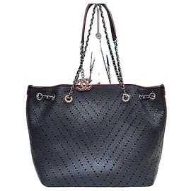 Chanel Borsa Shopper Caviar Chevron Punching Nera
