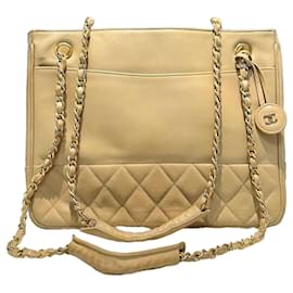 Chanel Borsa Tote Vintage in agnello trapuntato beige Generation