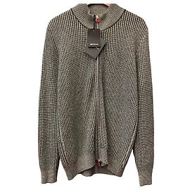 Kiton Maglia in cashmere con zip grigia