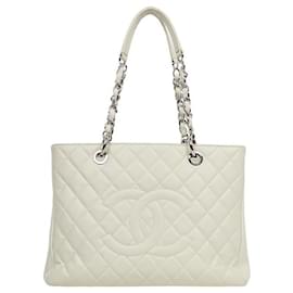 Borsa a tracolla Big CC Grand Shopping in caviale avorio - Chanel