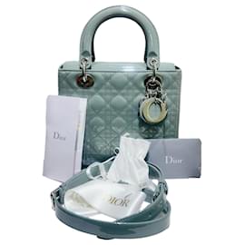 Lady Dior Medium Patent Tote Bag Umhängetasche