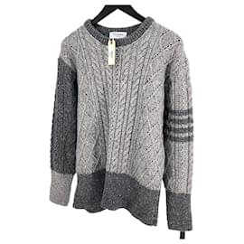 Mohair-Diagonaldruck-Stirnband Funmix Cable Knit - Thom Browne