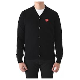 Strickjacke mit Invader Pixel Patch Wolle Schwarz AZ - Comme Des Garcons