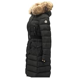 Moncler Chloe Langarm-Steppjacke mit Waschbärfell
