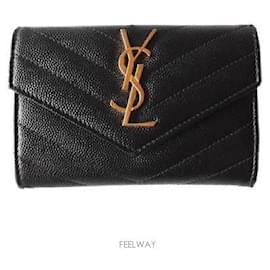 Matelassé Mini Business Kartenetui Schwarz Geldbörse Schwarz - Saint Laurent