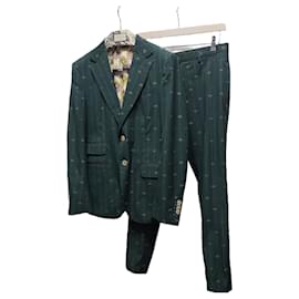 Gucci Green DIY Multi GG Logo Jacquard Suit Set
