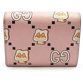 Gucci Pink Leather Animal Print Wallet