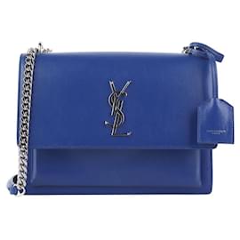 Saint Laurent Borsa a Spalla Monogram Sunset Bag Medium Silver