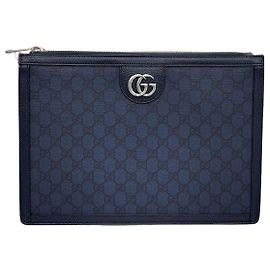 Gucci Clutch Ophidia in tela GG Navy