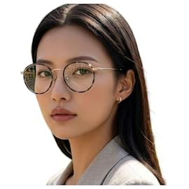 Montatura Occhiali di Lusso Moncler Rotonda Leggera in Metallo Grigio Tartaruga Windsor Rim