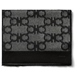 Sciarpa in lana e cashmere con motivo jacquard e frange da uomo - Salvatore Ferragamo