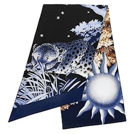 Pañuelo Twilly de seda estampado Day and Night - Salvatore Ferragamo