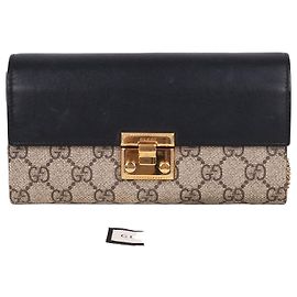 Gucci Cadena de bolso billetera larga con candado GG dorado
