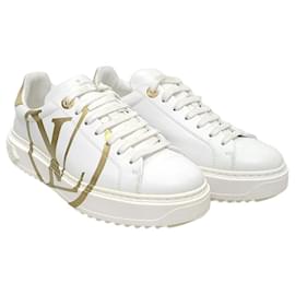 Sneakers Timeout con logo circolare in oro bianco - Louis Vuitton